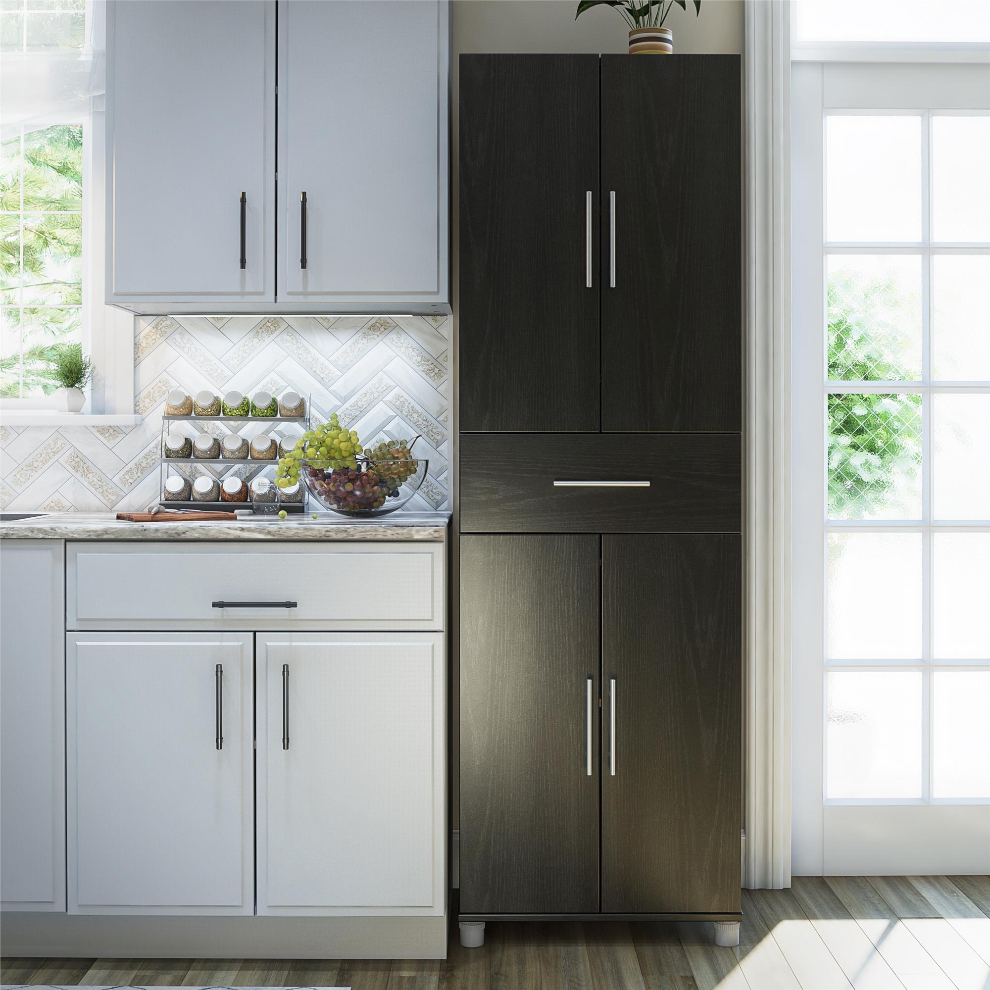 Systembuild Evolution Camberly 4 Door/1 Drawer Storage Cabinet - Black Oak