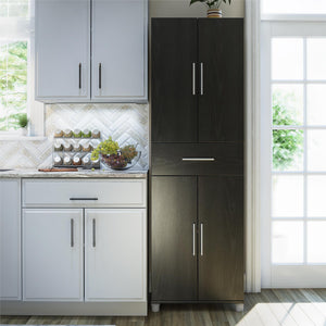 Systembuild Evolution Camberly 4 Door/1 Drawer Storage Cabinet - Black Oak