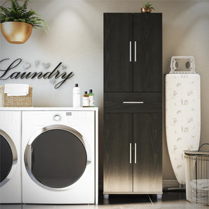 Systembuild Evolution Camberly 4 Door/1 Drawer Storage Cabinet - Black Oak