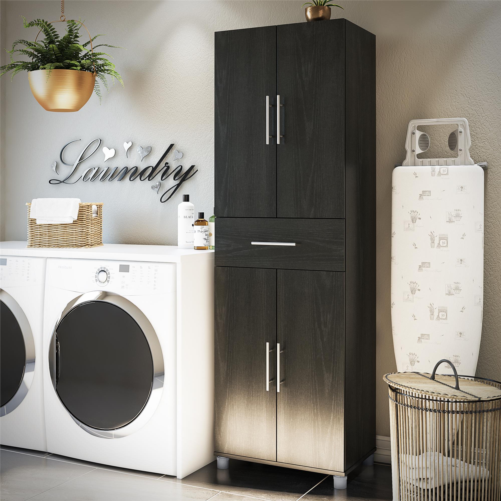 Systembuild Evolution Camberly 4 Door/1 Drawer Storage Cabinet - Black Oak