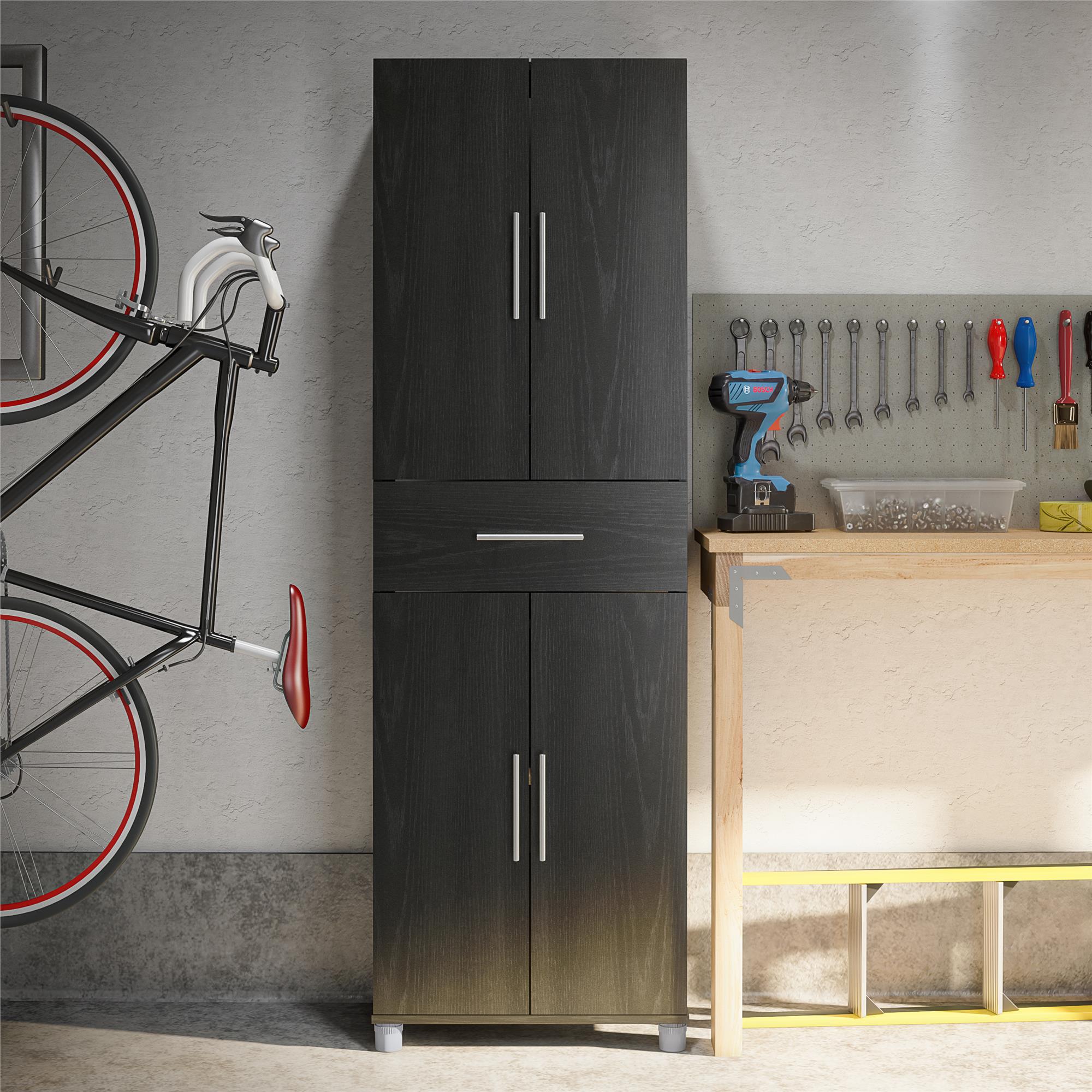 Systembuild Evolution Camberly 4 Door/1 Drawer Storage Cabinet - Black Oak