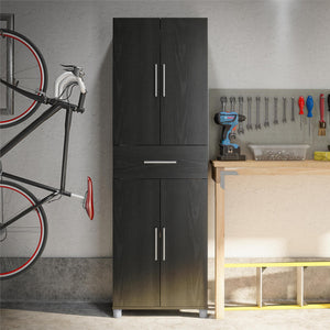 Systembuild Evolution Camberly 4 Door/1 Drawer Storage Cabinet - Black Oak