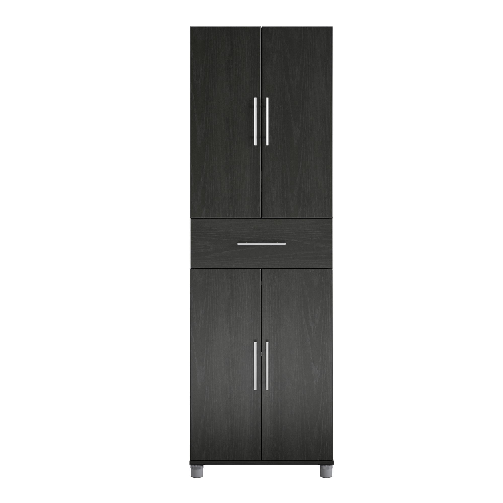 Systembuild Evolution Camberly 4 Door/1 Drawer Storage Cabinet - Black Oak