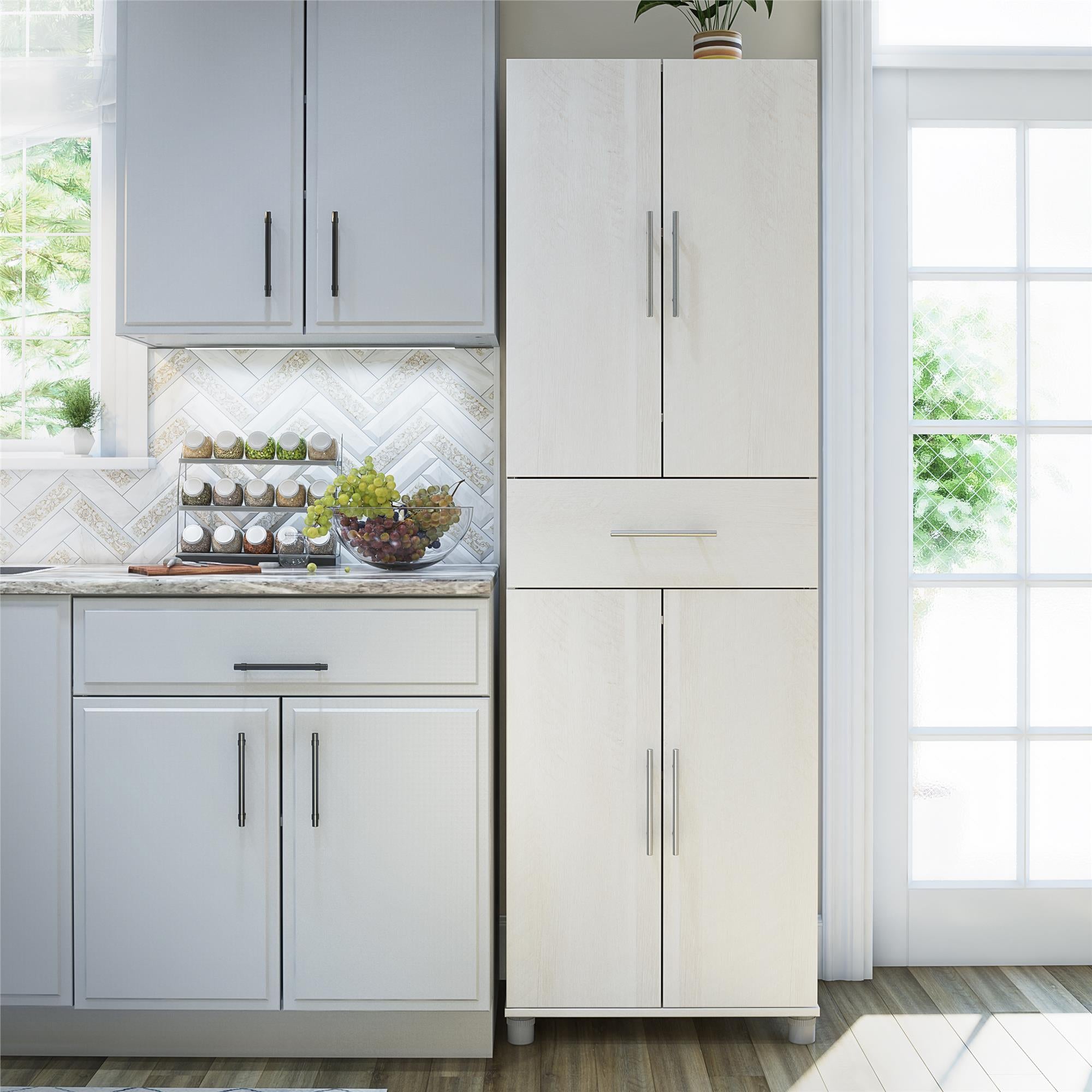 Systembuild Evolution Camberly 4 Door/1 Drawer Storage Cabinet - Ivory Oak