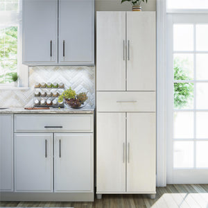 Systembuild Evolution Camberly 4 Door/1 Drawer Storage Cabinet - Ivory Oak