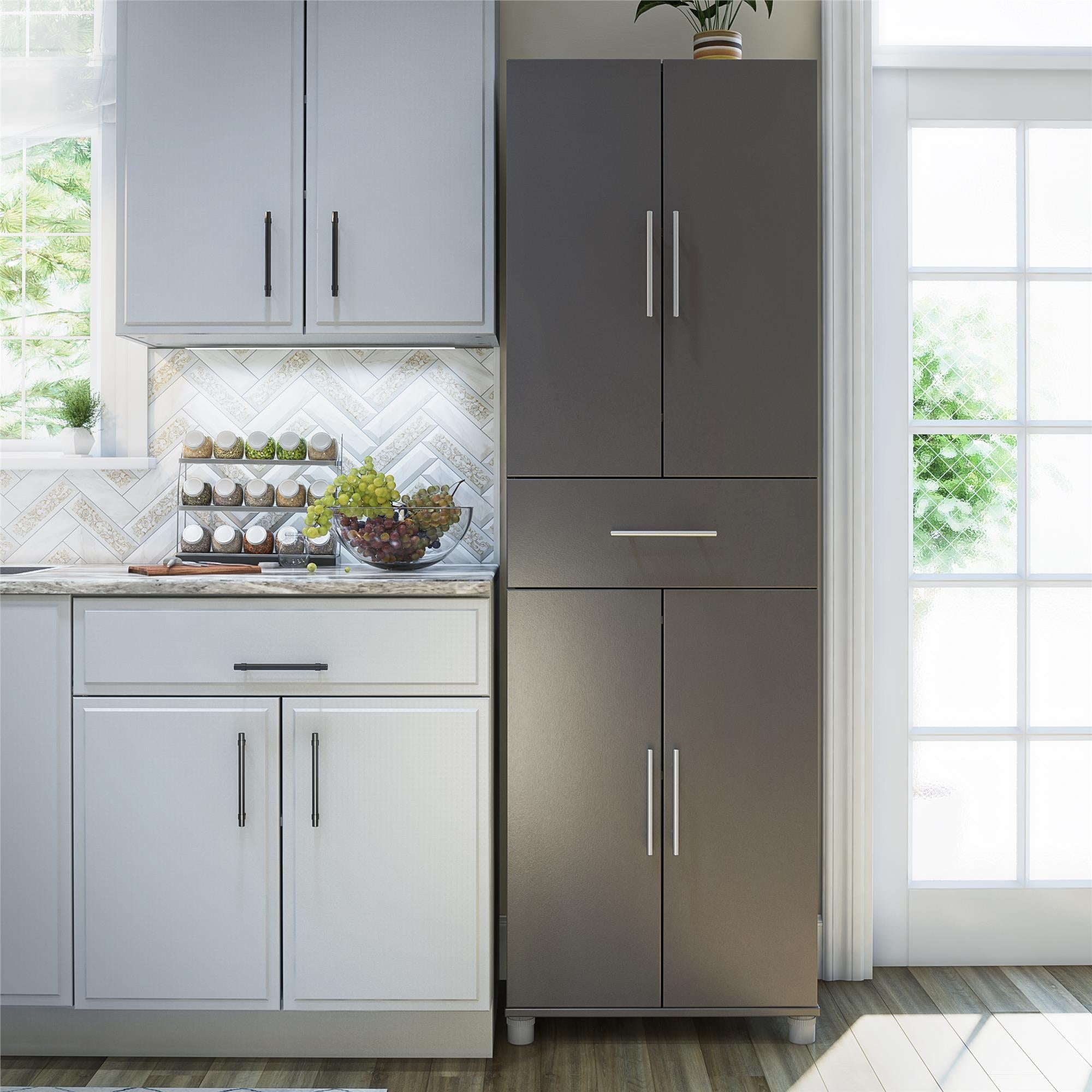 Systembuild Evolution Camberly 4 Door/1 Drawer Storage Cabinet - Graphite Grey