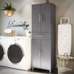 Systembuild Evolution Camberly 4 Door/1 Drawer Storage Cabinet - Graphite Grey
