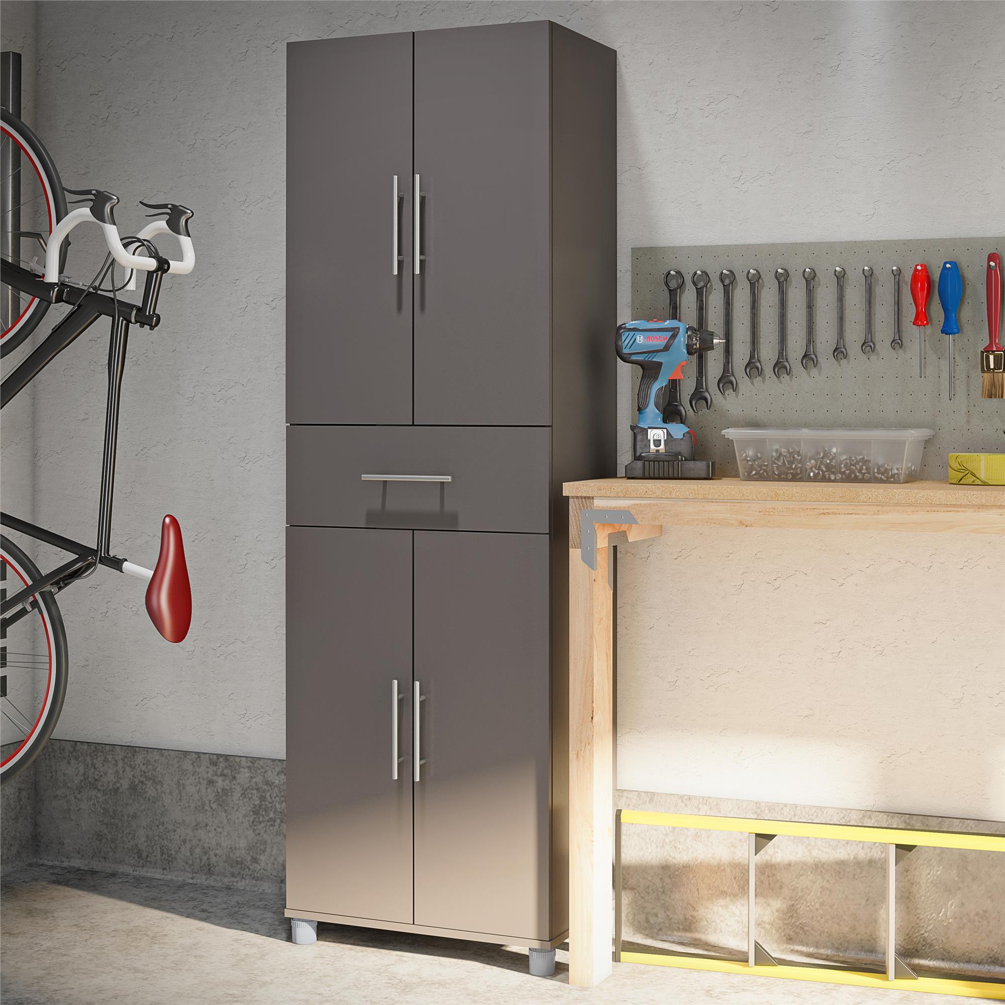 Systembuild Evolution Camberly 4 Door/1 Drawer Storage Cabinet - Graphite Grey