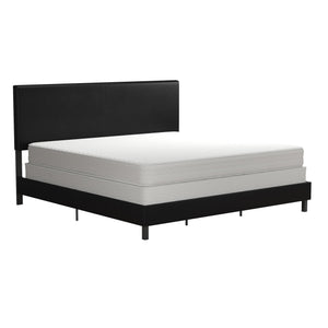 DHP Janford Upholstered Bed Frame - Black Faux Leather - King