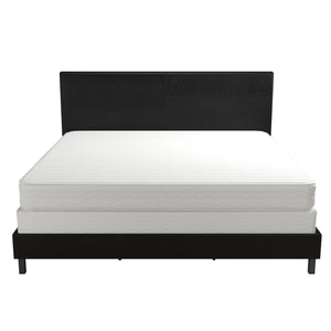 DHP Janford Upholstered Bed Frame - Black Faux Leather - King