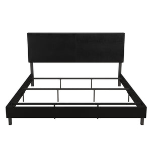 DHP Janford Upholstered Bed Frame - Black Faux Leather - King