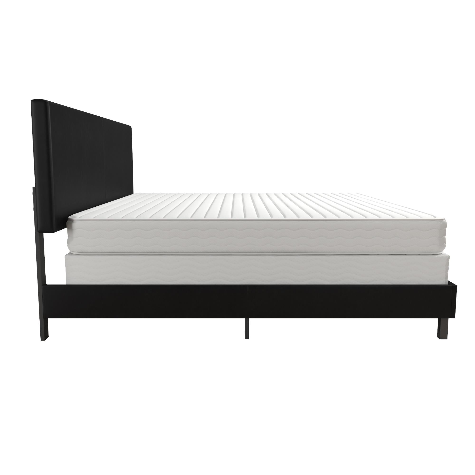 DHP Janford Upholstered Bed Frame - Black Faux Leather - King