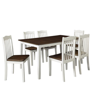 DHP Shiloh 5-Piece Dining Set - Dark Walnut/White