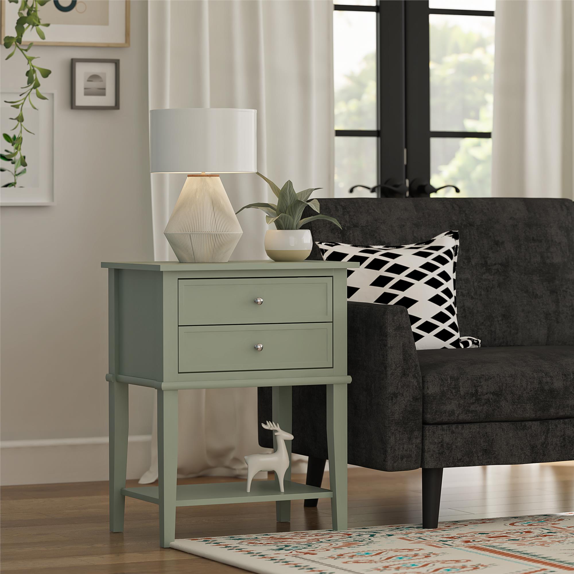 Ameriwood Home Franklin Accent Table with 2 Drawers - Pale Green