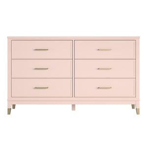 CosmoLiving Westerleigh 6 Drawer Dresser - Pink