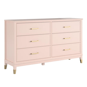 CosmoLiving Westerleigh 6 Drawer Dresser - Pink