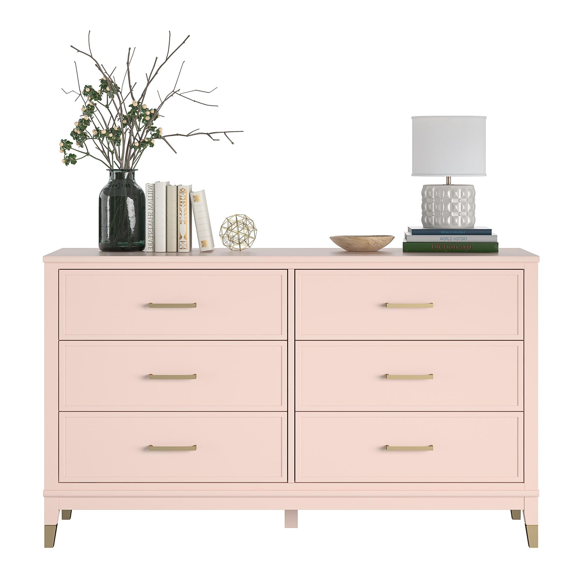 CosmoLiving Westerleigh 6 Drawer Dresser - Pink