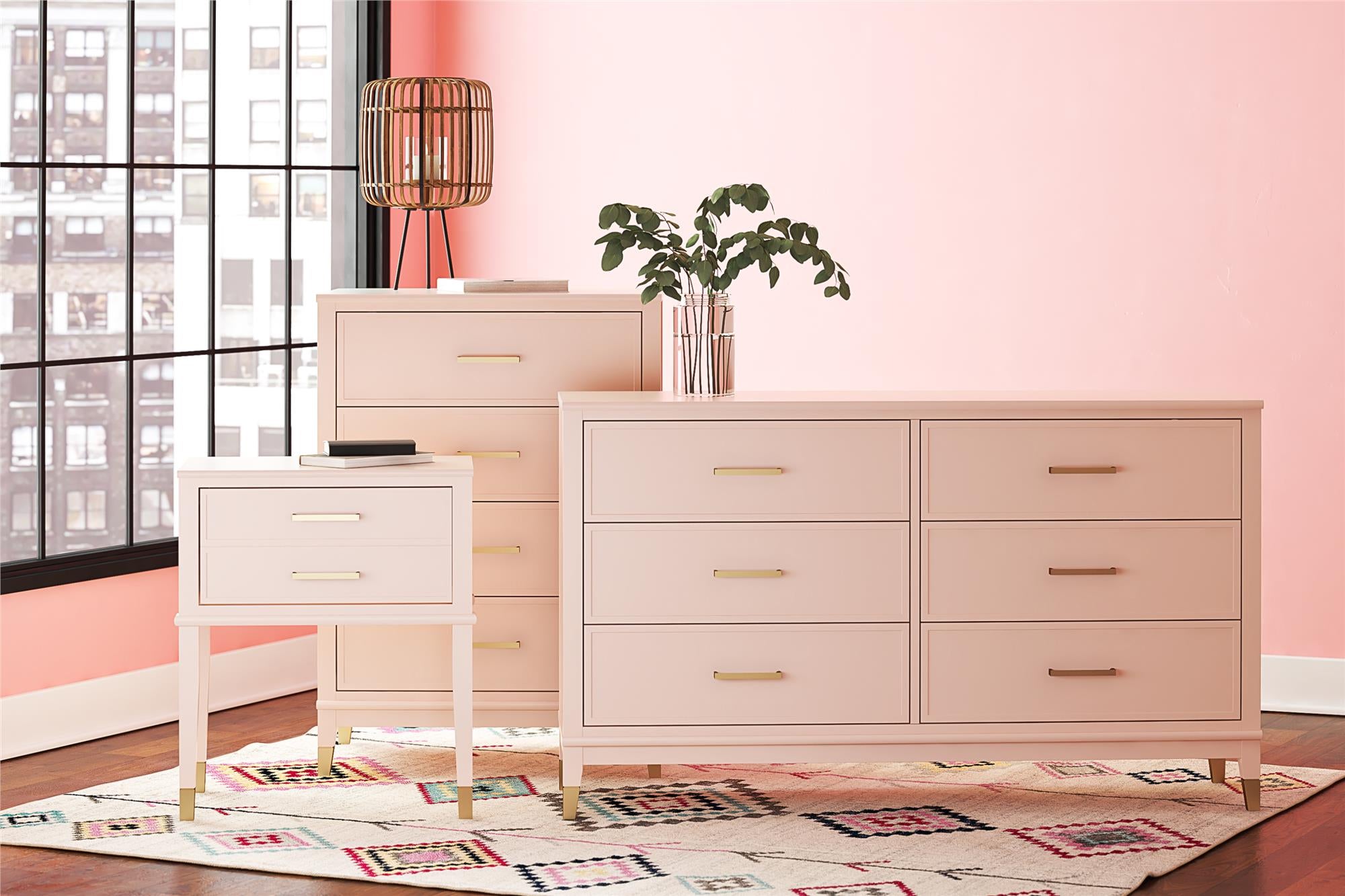 CosmoLiving Westerleigh 6 Drawer Dresser - Pink