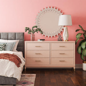 CosmoLiving Westerleigh 6 Drawer Dresser - Pink