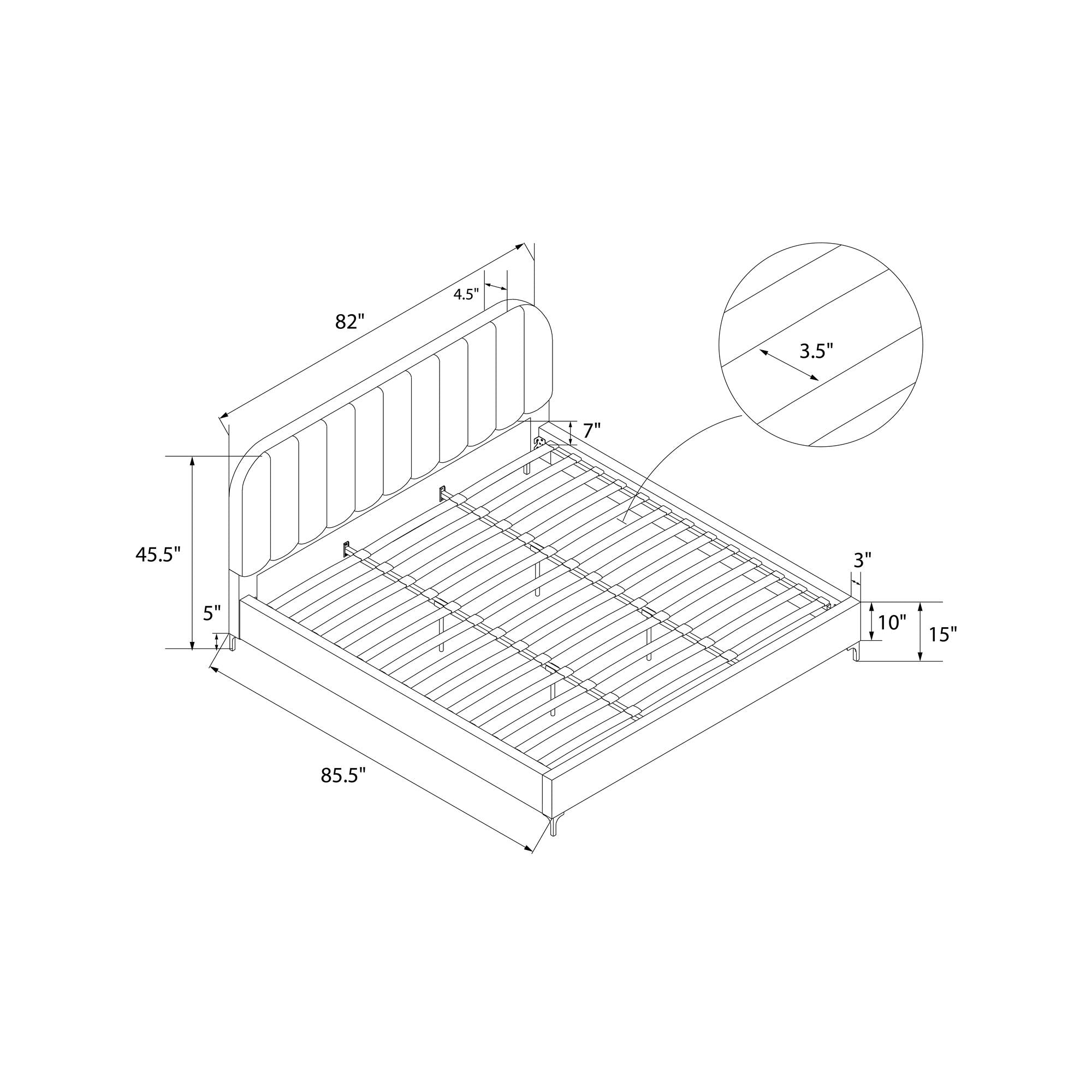 DHP Callie Upholstered Bed - Light Gray - King