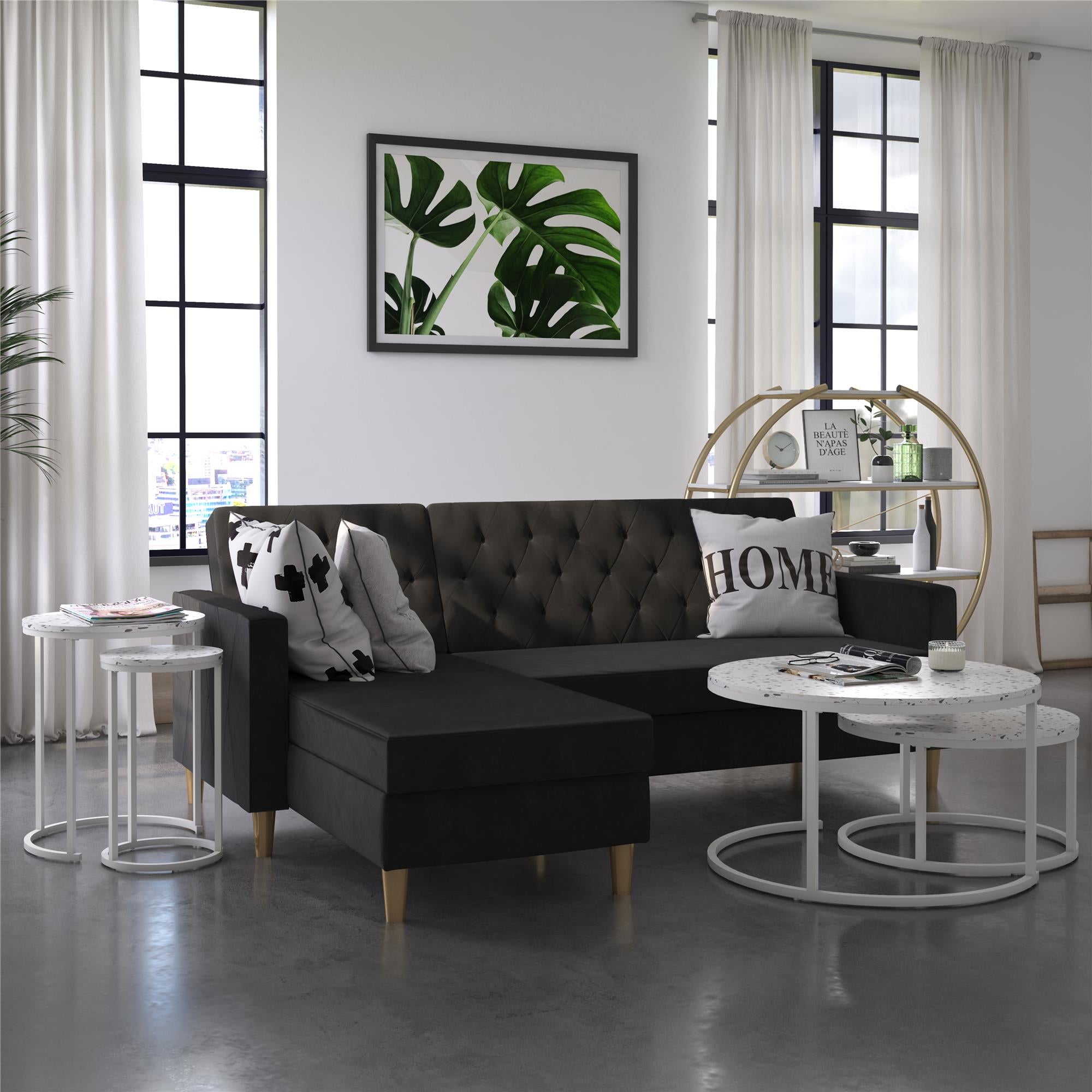 CosmoLiving Amelia Nesting Coffee Tables - Terrazzo