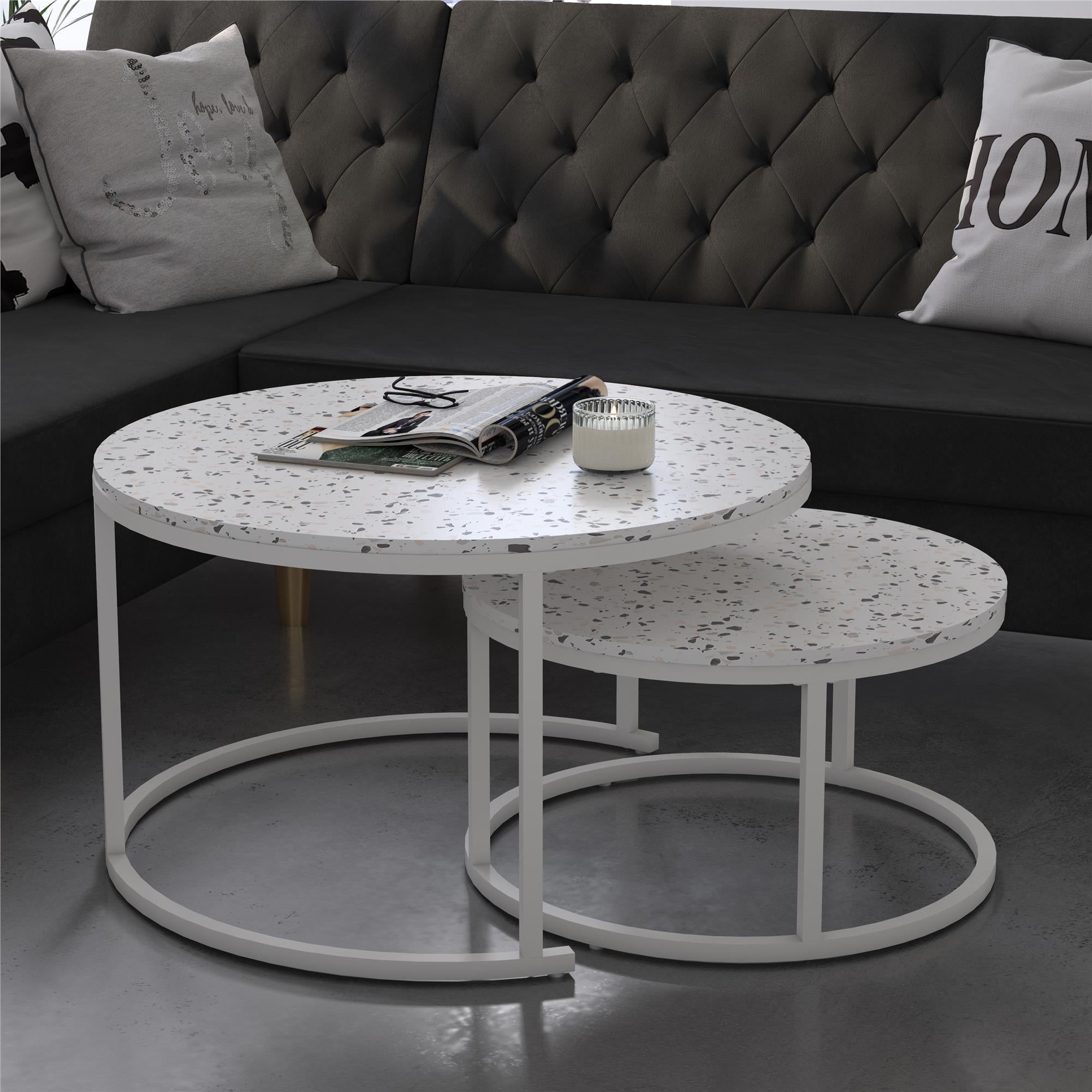 CosmoLiving Amelia Nesting Coffee Tables - Terrazzo