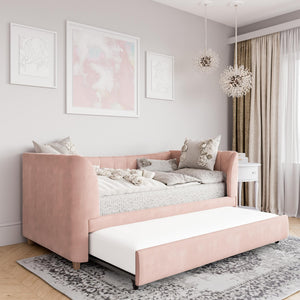 Max & Finn Valentina Upholstered Daybed and Trundle - Pink - Twin