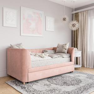 Max & Finn Valentina Upholstered Daybed and Trundle - Pink - Twin