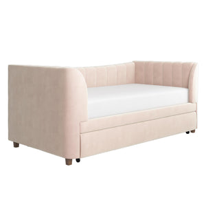 Max & Finn Valentina Upholstered Daybed and Trundle - Pink - Twin