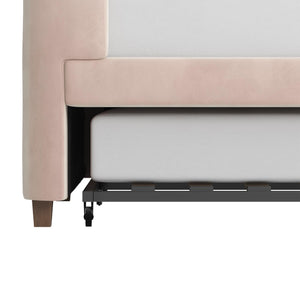 Max & Finn Valentina Upholstered Daybed and Trundle - Pink - Twin