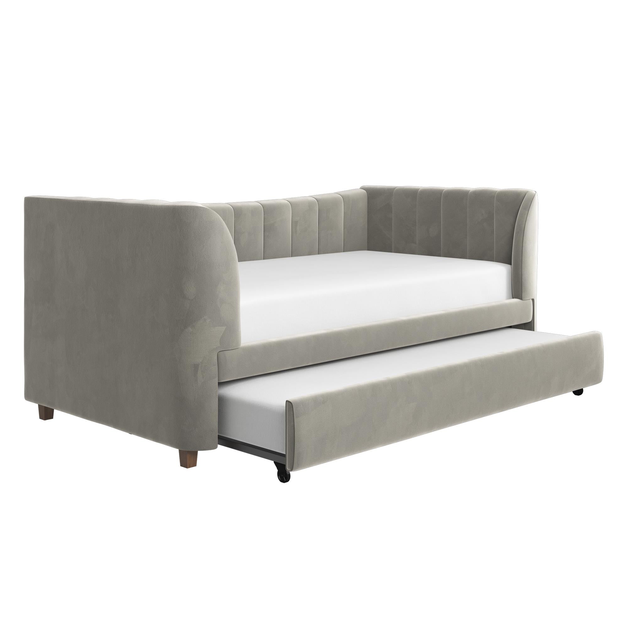 Max & Finn Valentina Upholstered Daybed and Trundle - Gray - Twin