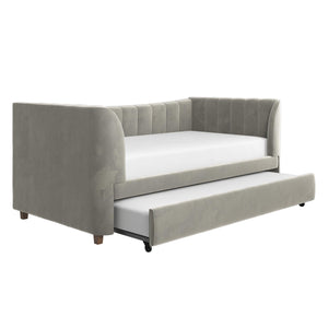 Max & Finn Valentina Upholstered Daybed and Trundle - Gray - Twin