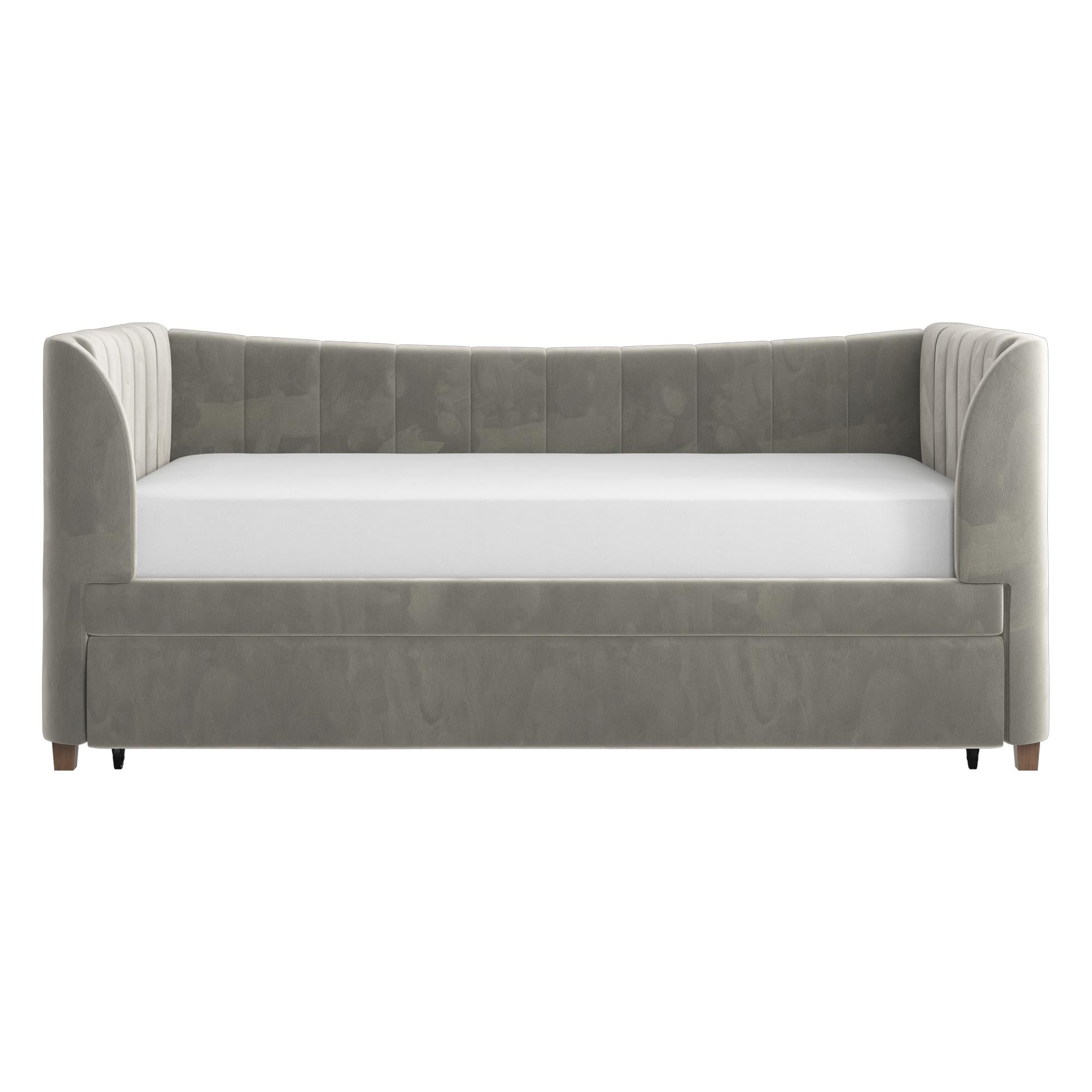 Max & Finn Valentina Upholstered Daybed and Trundle - Gray - Twin