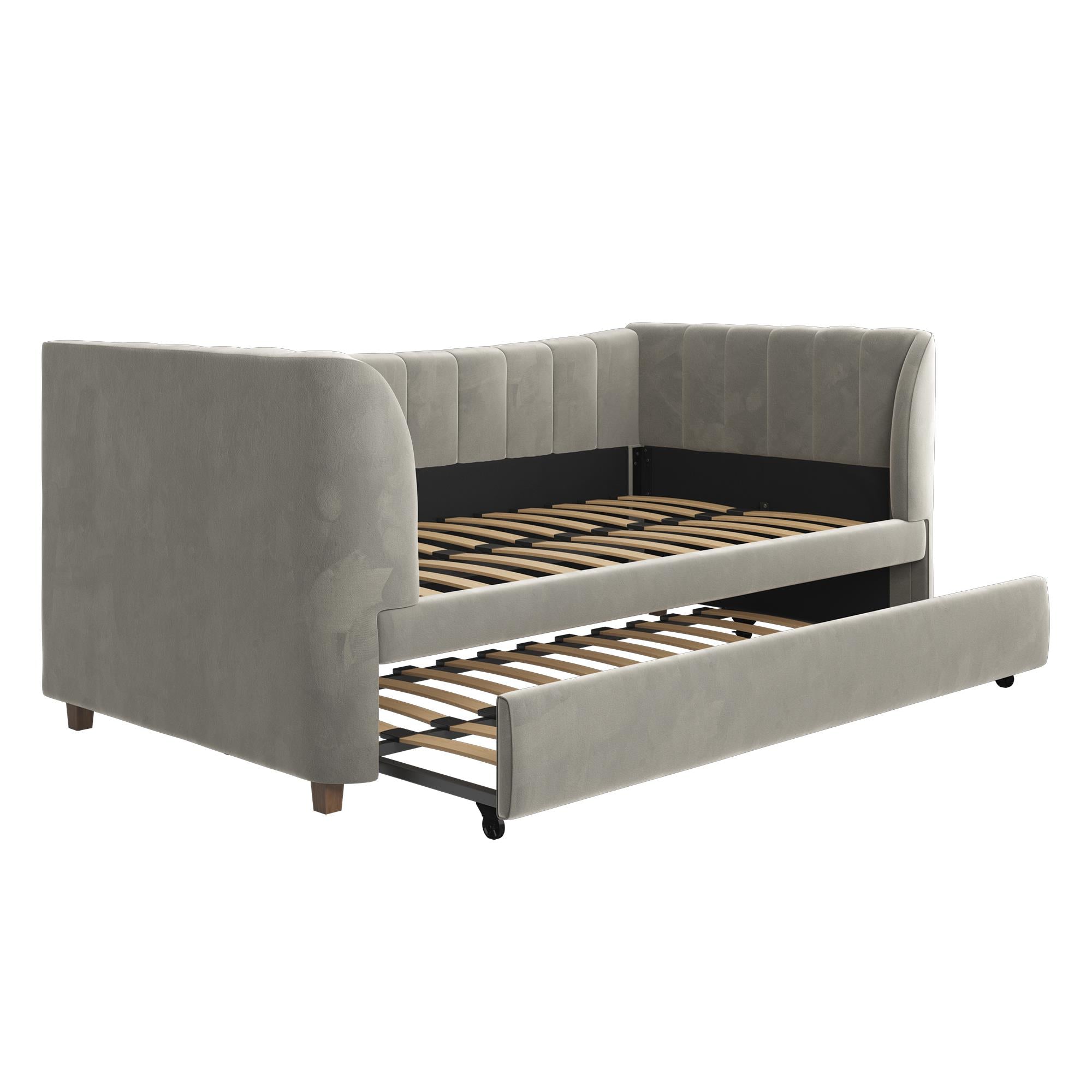 Max & Finn Valentina Upholstered Daybed and Trundle - Gray - Twin