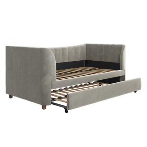 Max & Finn Valentina Upholstered Daybed and Trundle - Gray - Twin