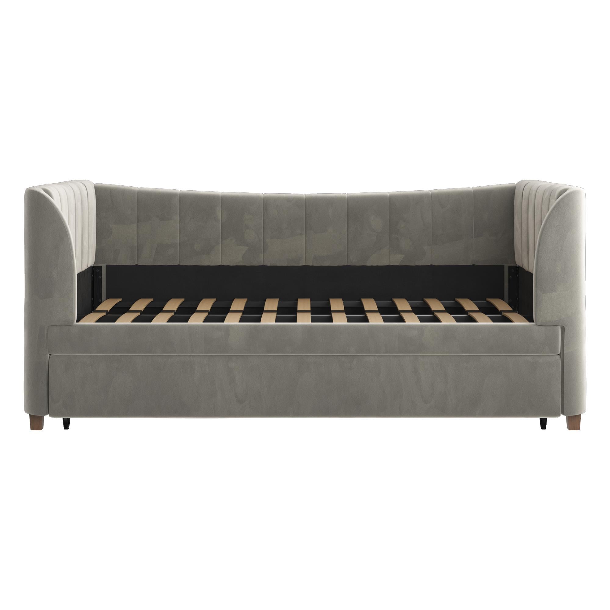 Max & Finn Valentina Upholstered Daybed and Trundle - Gray - Twin