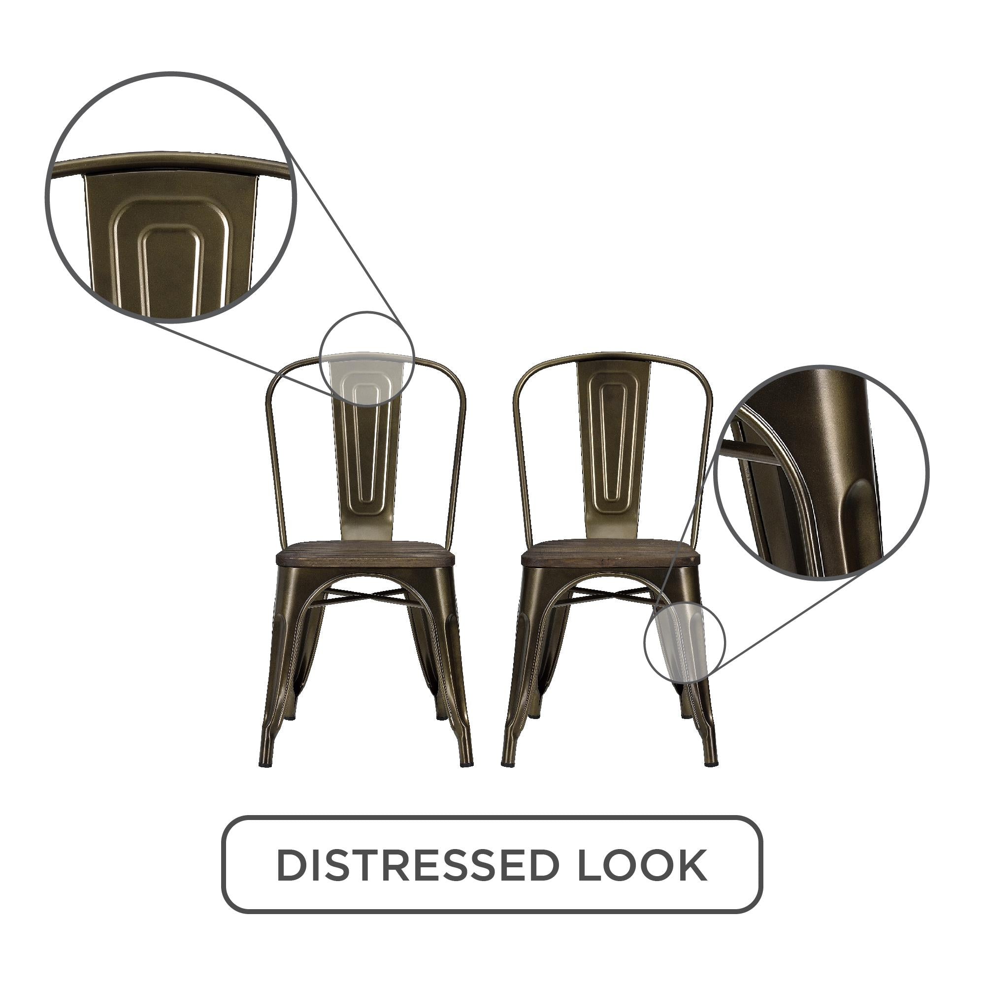 DHP Fusion Stackable Dining Chairs, Set of 2 - Bronze