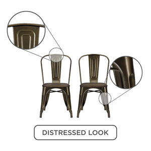 DHP Fusion Stackable Dining Chairs, Set of 2 - Bronze