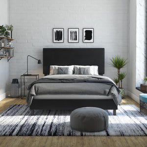 DHP Janford Upholstered Bed Frame - Black Faux Leather - Full