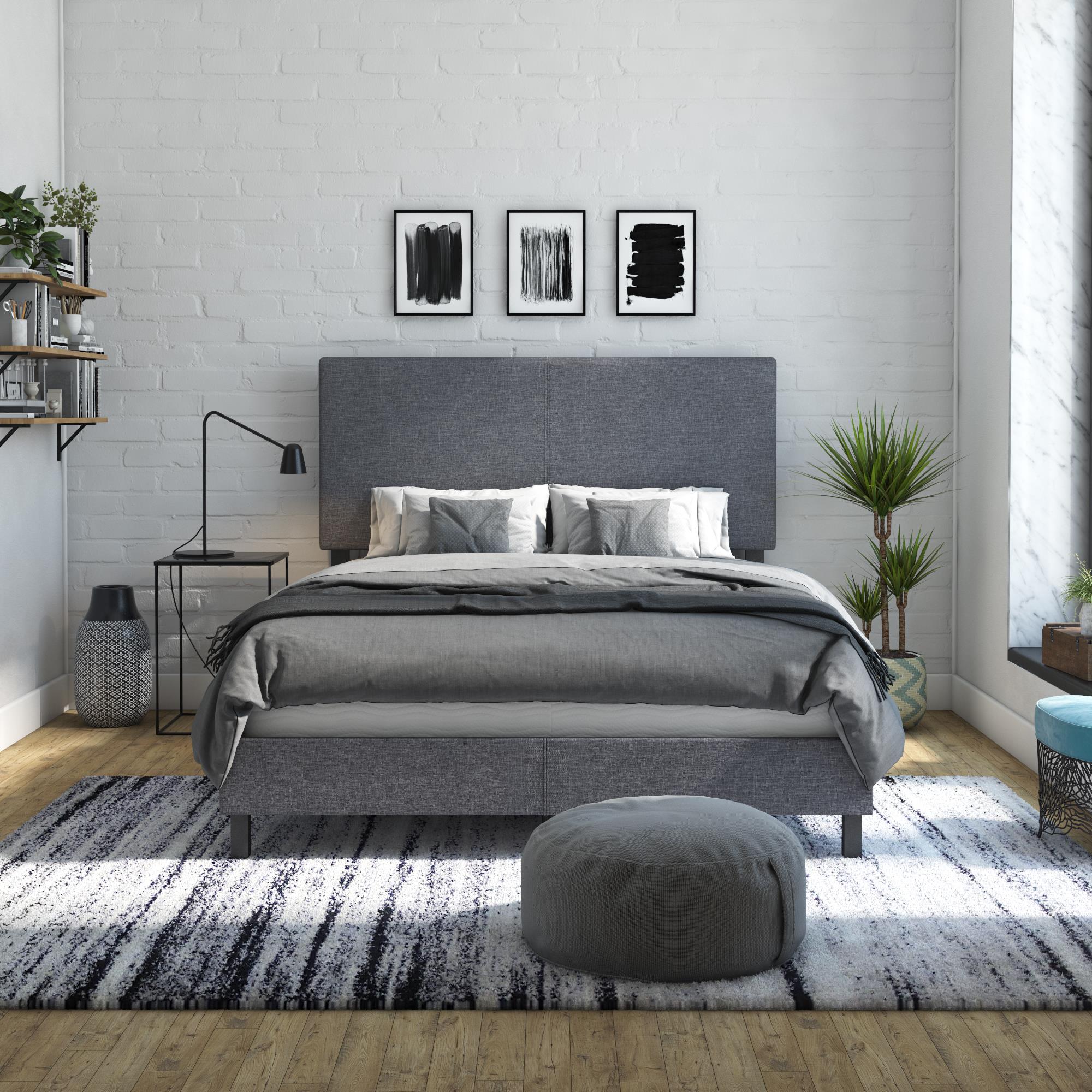 DHP Janford Upholstered Bed Frame - Gray - Queen