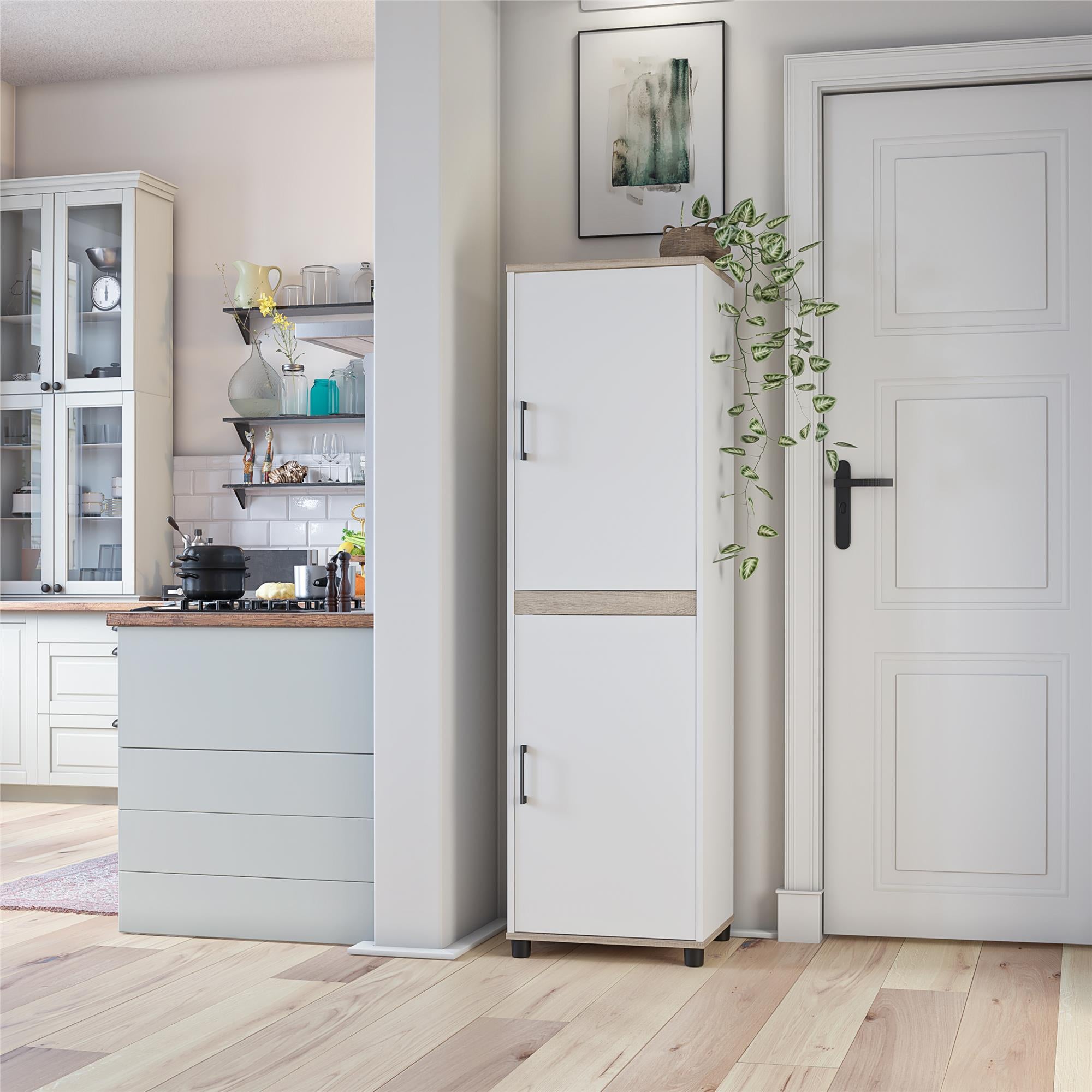 SystemBuild Evolution Whitmore 2 Door Kitchen Pantry Cabinet - White
