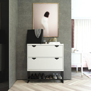 CosmoLiving Brielle Entryway Shoe Storage - White