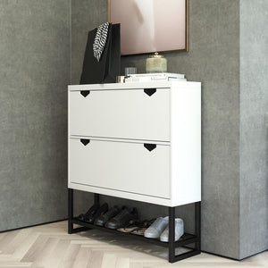 CosmoLiving Brielle Entryway Shoe Storage - White