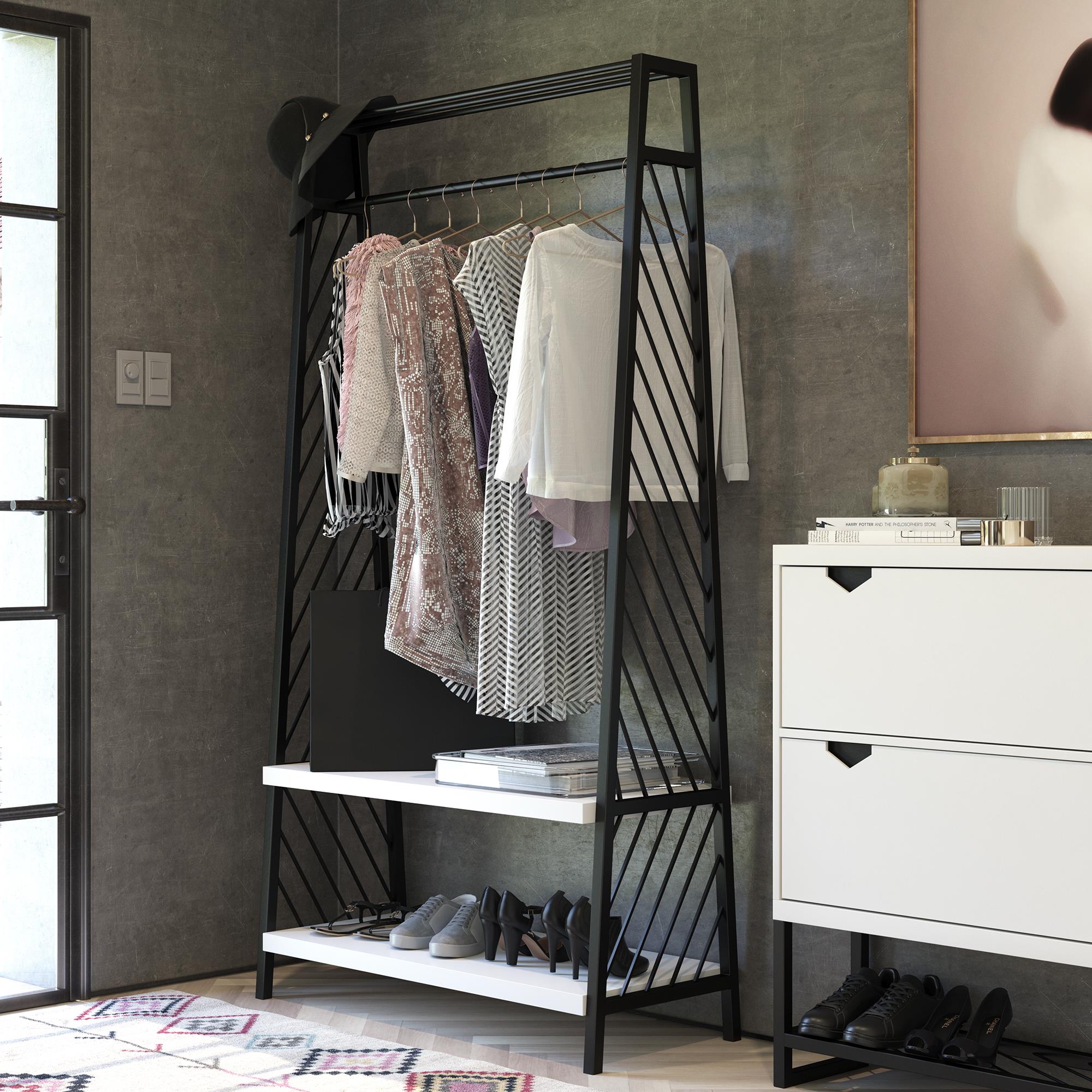 CosmoLiving Brielle Entryway Shoe Storage - White