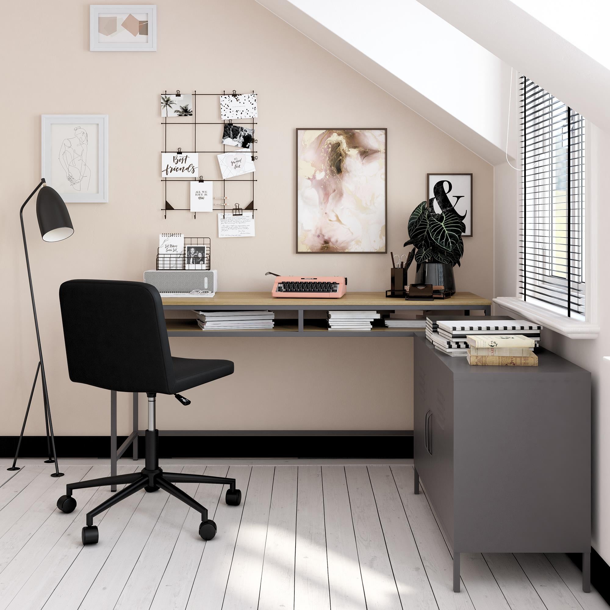 Systembuild Evolution Mission District Computer Desk - Graphite Grey