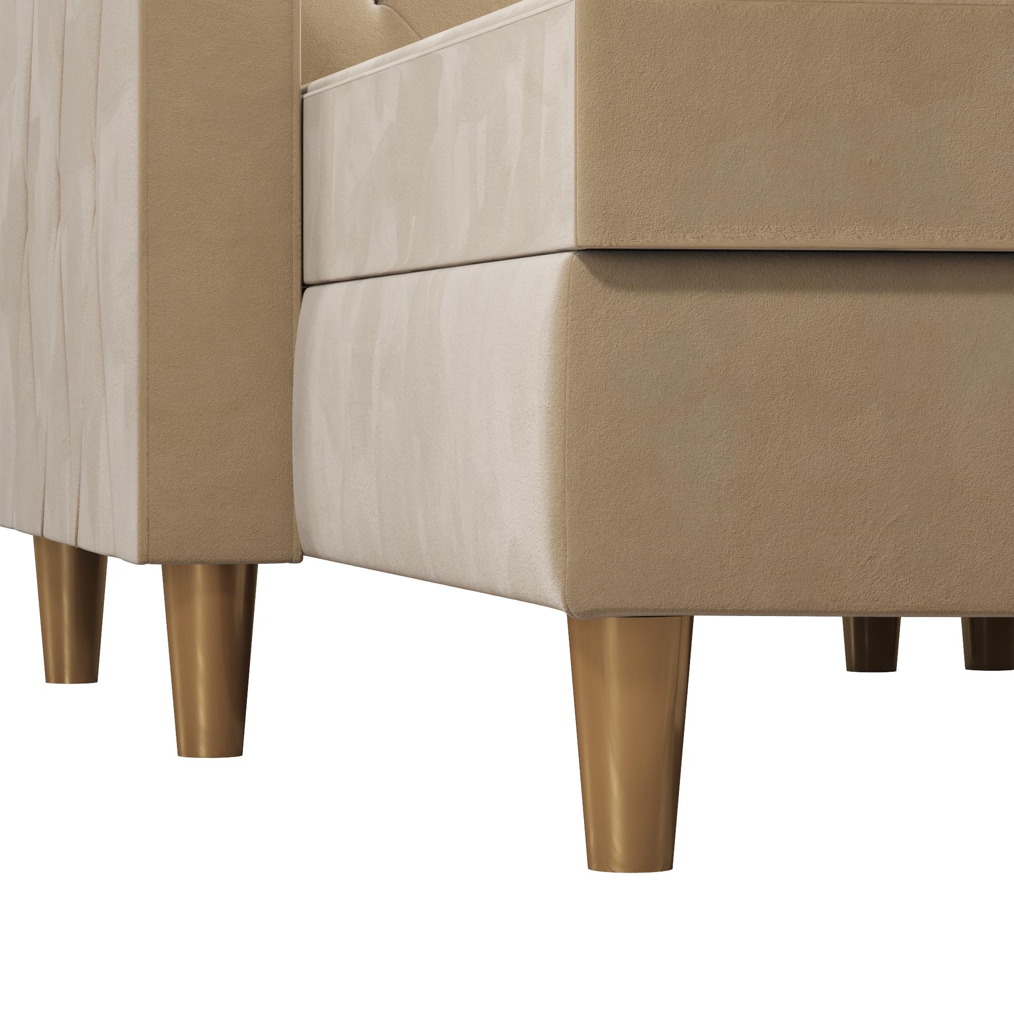 CosmoLiving Liberty Sectional Futon Sofa Bed with Storage - Ivory