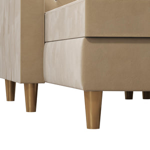 CosmoLiving Liberty Sectional Futon Sofa Bed with Storage - Ivory