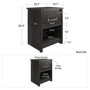 Ameriwood Home Draven Nightstand - Black Oak