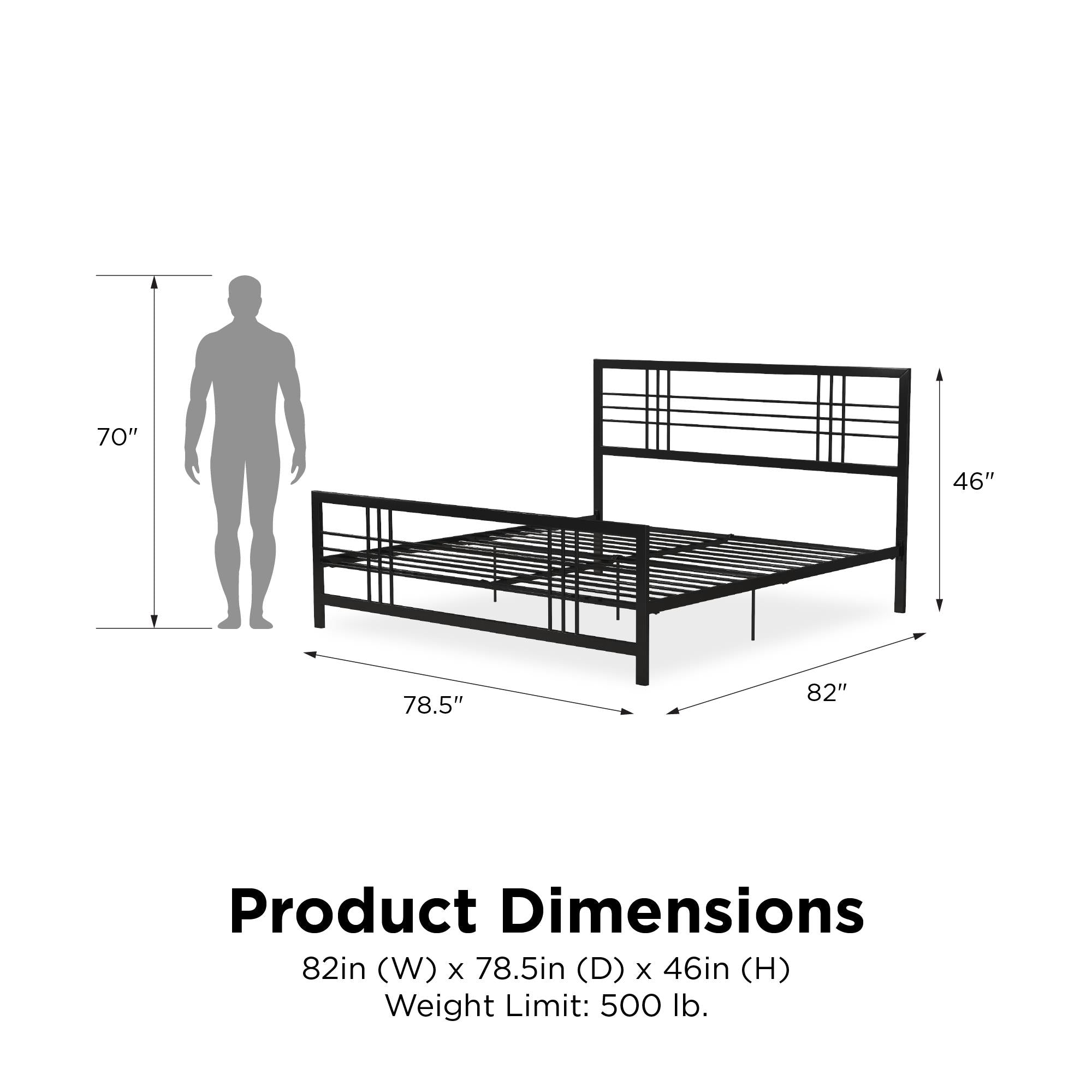 DHP Burbank Metal Bed - Black - King