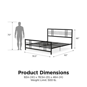 DHP Burbank Metal Bed - Black - King